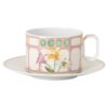 Idyllia Teetasse mit Untertasse aus Porzellan, Kristalldruck-Motiv, Blumenstrauß, mehrfarbig Idyllia Teetasse mit Untertasse aus Porzellan, Kristalldruck-Motiv, Blumenstrauß, mehrfarbig