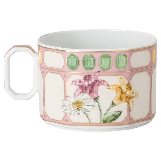 Idyllia Teetasse mit Untertasse aus Porzellan, Kristalldruck-Motiv, Blumenstrauß, mehrfarbig Idyllia Teetasse mit Untertasse aus Porzellan, Kristalldruck-Motiv, Blumenstrauß, mehrfarbig