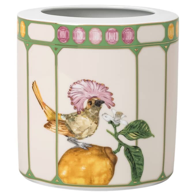 Idyllia-Vase aus Porzellan, Kristall-Print-Motiv, Fliegenfänger, mittelgroß, mehrfarbig Idyllia-Vase aus Porzellan, Kristall-Print-Motiv, Fliegenfänger, mittelgroß, mehrfarbig