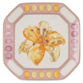 Idyllia Vide Poche Porzellan, Kristall-Druckmotiv, Blume, Rosa