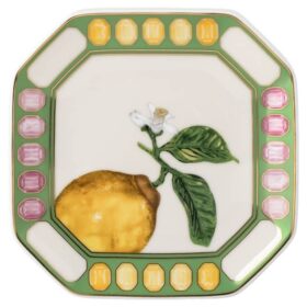 Idyllia Vide Poche Porzellan, Kristall-Druckmotiv, Zitrone, mehrfarbig
