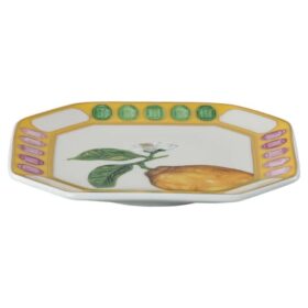 Idyllia Vide Poche Porzellan, Kristalldruck-Motiv, Zitrone, Gelb