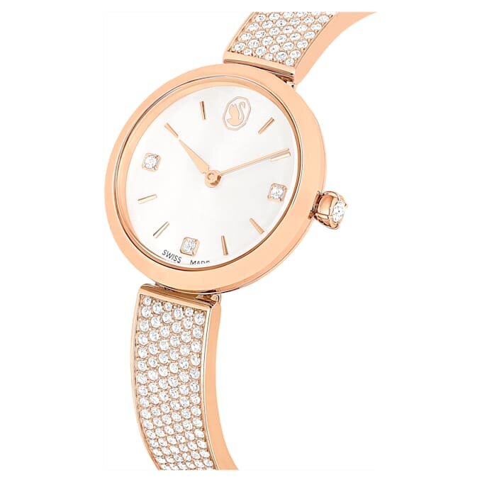 Illumina-Uhr Swiss Made, Metallarmband, Roségold-Farbton, roségoldfarbene Oberfläche Illumina-Uhr Swiss Made, Metallarmband, Roségold-Farbton, roségoldfarbene Oberfläche