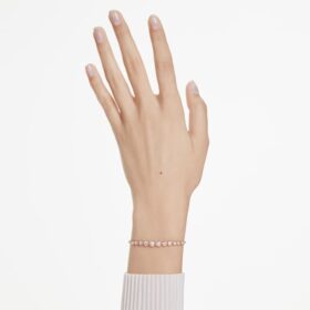 Imber-Armband mit gemischten Rundschliffen, rosa, roségoldfarben plattiert