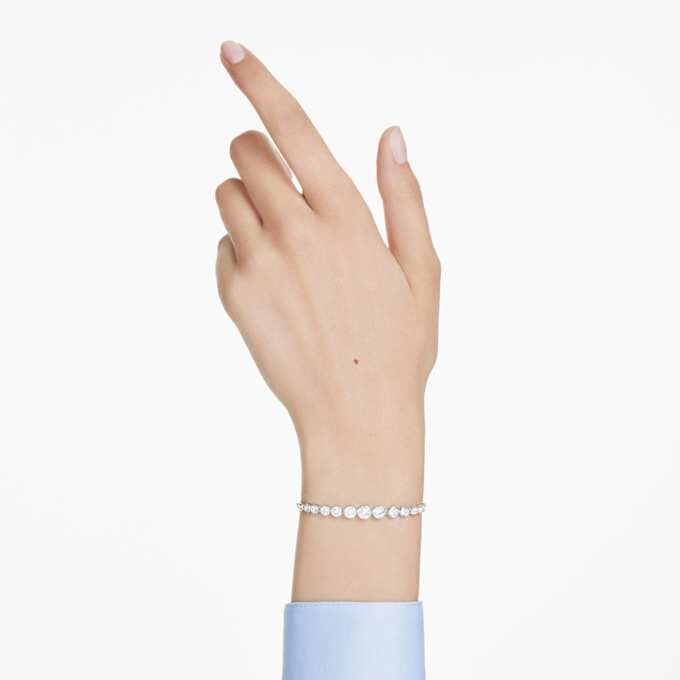 Imber-Armband mit gemischten Rundschliffen, weiß, rhodiniert Imber-Armband mit gemischten Rundschliffen, weiß, rhodiniert