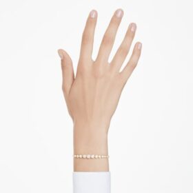 Imber-Armband mit gemischten Rundschliffen, weiß, vergoldet