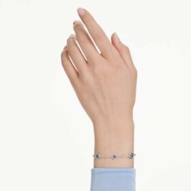 Imber-Armband mit rundem Schliff, blau, rhodiniert