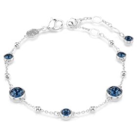 Imber-Armband mit rundem Schliff, blau, rhodiniert