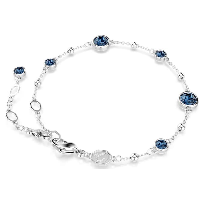 Imber-Armband mit rundem Schliff, blau, rhodiniert Imber-Armband mit rundem Schliff, blau, rhodiniert