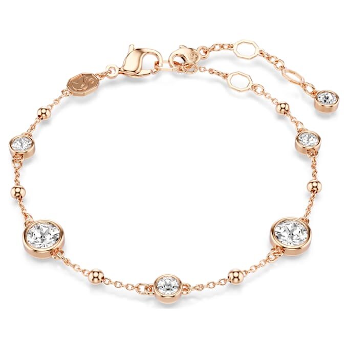 Imber-Armband mit rundem Schliff, weiß, roségoldfarben plattiert Imber-Armband mit rundem Schliff, weiß, roségoldfarben plattiert