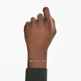 Imber-Armband, Rundschliff, grün, goldfarben plattiert