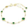Imber-Armband, Rundschliff, grün, goldfarben plattiert Imber-Armband, Rundschliff, grün, goldfarben plattiert