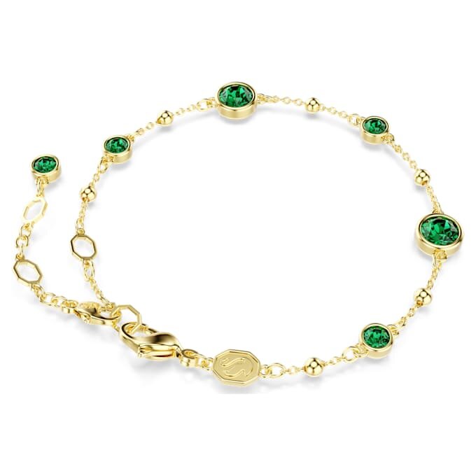 Imber-Armband, Rundschliff, grün, goldfarben plattiert Imber-Armband, Rundschliff, grün, goldfarben plattiert