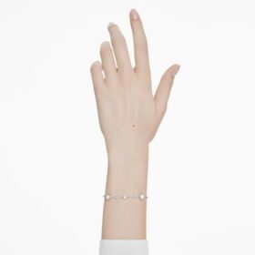Imber-Armband, Rundschliff, weiß, rhodiniert