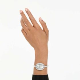 Imber Armreif-Uhr Swiss Made, Metallarmband, silberfarben, Edelstahl