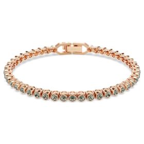 Imber Emily Tennisarmband mit rundgeschliffenen Kristallen, schwarz, roségoldfarben plattiert