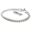 Imber Emily Tennisarmband mit rundgeschliffenen Steinen, schwarz, rhodiniert