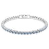 Imber Emily Tennisarmband, Rundschliff, Blau, rhodiniert