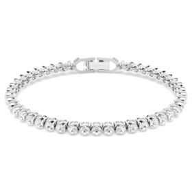 Imber Emily Tennisarmband, Rundschliff, Weiß, rhodiniert