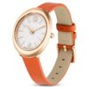 Imber Oval Uhr, Swiss Made, Lederarmband, orange, roségoldfarben Imber Oval Uhr, Swiss Made, Lederarmband, orange, roségoldfarben