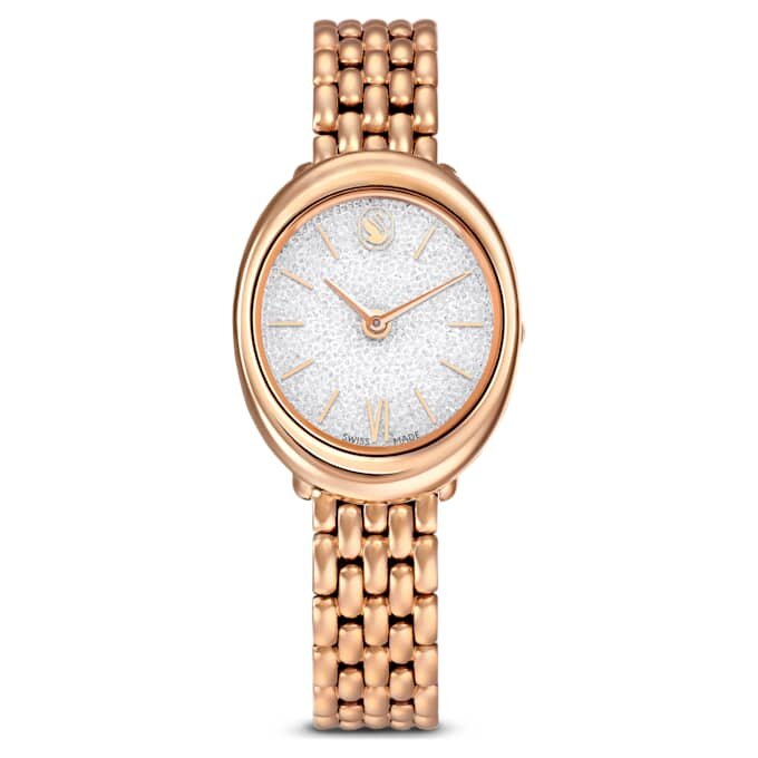 Imber Oval Uhr, Swiss Made, Metallarmband, goldfarben, roségoldfarbenes Finish Imber Oval Uhr, Swiss Made, Metallarmband, goldfarben, roségoldfarbenes Finish