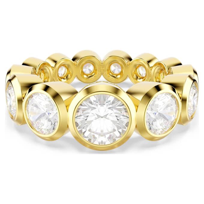 Imber-Ring mit gemischten Rundschliffen, weiß, vergoldet Imber-Ring mit gemischten Rundschliffen, weiß, vergoldet
