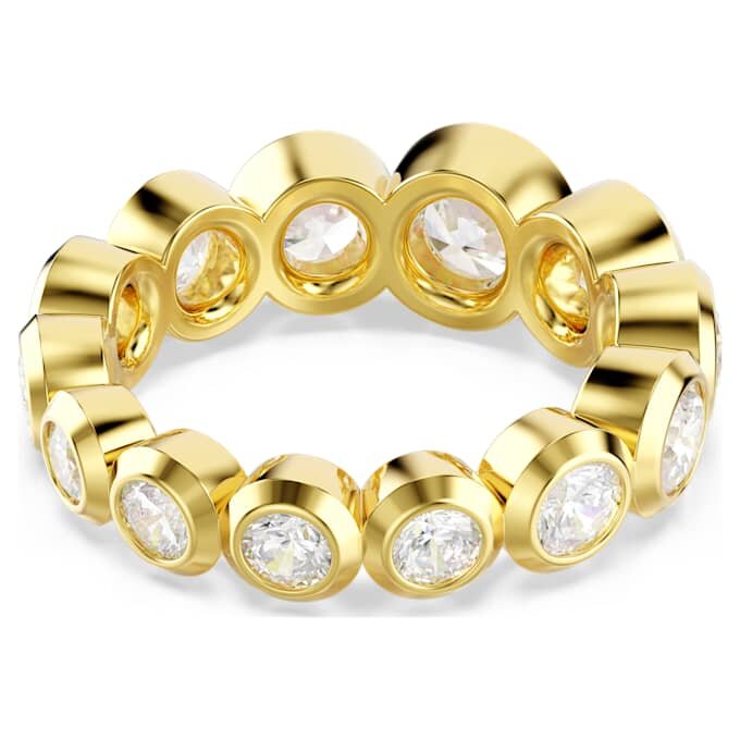 Imber-Ring mit gemischten Rundschliffen, weiß, vergoldet Imber-Ring mit gemischten Rundschliffen, weiß, vergoldet