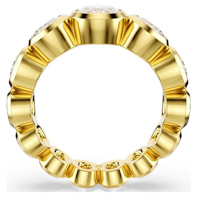 Imber-Ring mit gemischten Rundschliffen, weiß, vergoldet Imber-Ring mit gemischten Rundschliffen, weiß, vergoldet