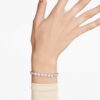 Imber Tennisarmband mit rundgeschliffenen Kristallen, weiß, rhodiniert