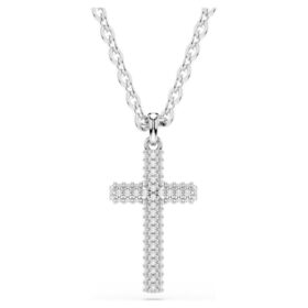 Insigne-Anhänger Pavé, Kreuz, Weiß, rhodiniert Insigne-Anhänger Pavé, Kreuz, Weiß, rhodiniert