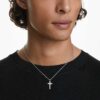 Insigne-Anhänger Pavé, Kreuz, Weiß, rhodiniert Insigne-Anhänger Pavé, Kreuz, Weiß, rhodiniert