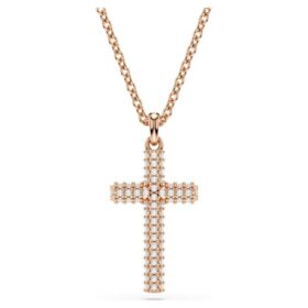Insigne Kreuz-Anhänger, Weiß, roségoldfarben vergoldet Insigne Kreuz-Anhänger, Weiß, roségoldfarben vergoldet