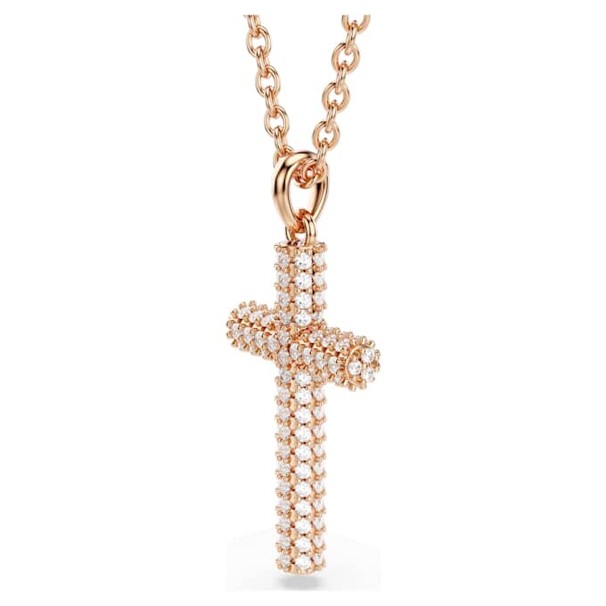 Insigne Kreuz-Anhänger, Weiß, roségoldfarben vergoldet Insigne Kreuz-Anhänger, Weiß, roségoldfarben vergoldet