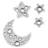 Körperschmuck-Set (4), Mond und Stern, Weiß Körperschmuck-Set (4), Mond und Stern, Weiß
