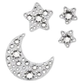Körperschmuck-Set (4), Mond und Stern, Weiß