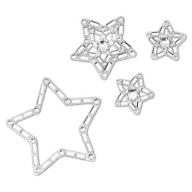 Körperschmuck-Set (4), Stern, Weiß