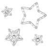 Körperschmuck-Set (4), Stern, Weiß