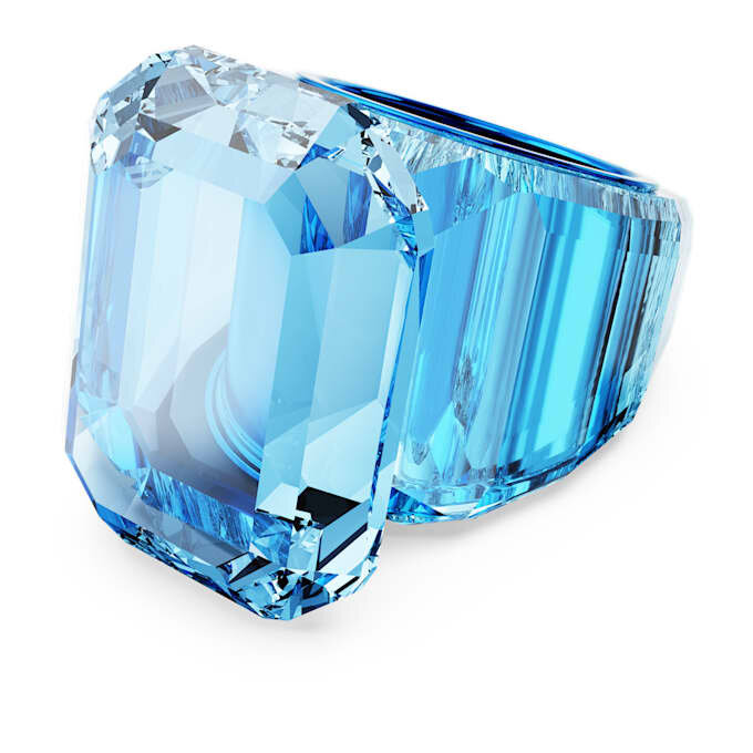 Lucent Cocktailring mit Achtkant-Schliff, Blau Lucent Cocktailring mit Achtkant-Schliff, Blau