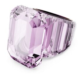 Lucent Cocktailring mit Achtkant-Schliff, rosa