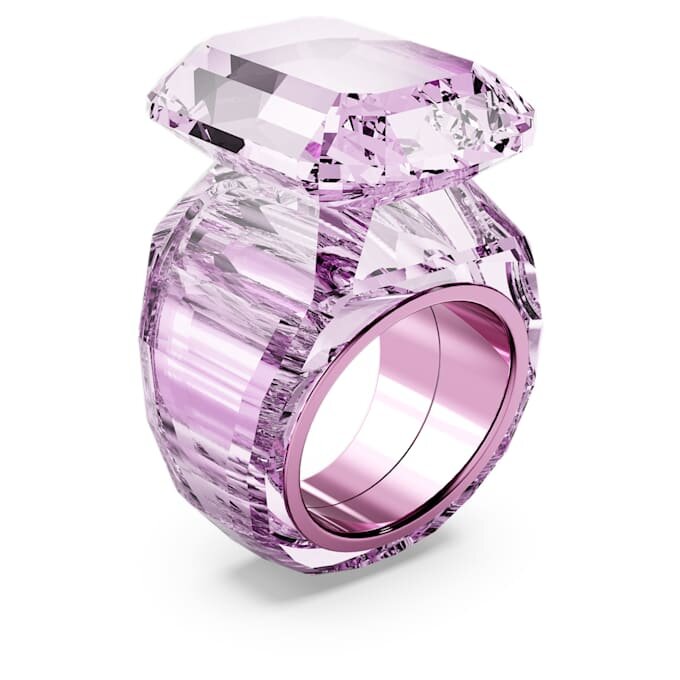 Lucent Cocktailring mit Achtkant-Schliff, rosa Lucent Cocktailring mit Achtkant-Schliff, rosa