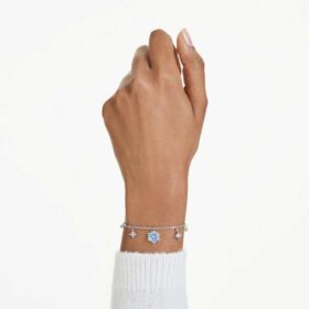 Magic-Armband „Snowflake“, blau, rhodiniert