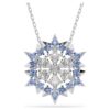 Magischer Anhänger und Brosche „Schneeflocke“, blau, rhodiniert Magischer Anhänger und Brosche „Schneeflocke“, blau, rhodiniert