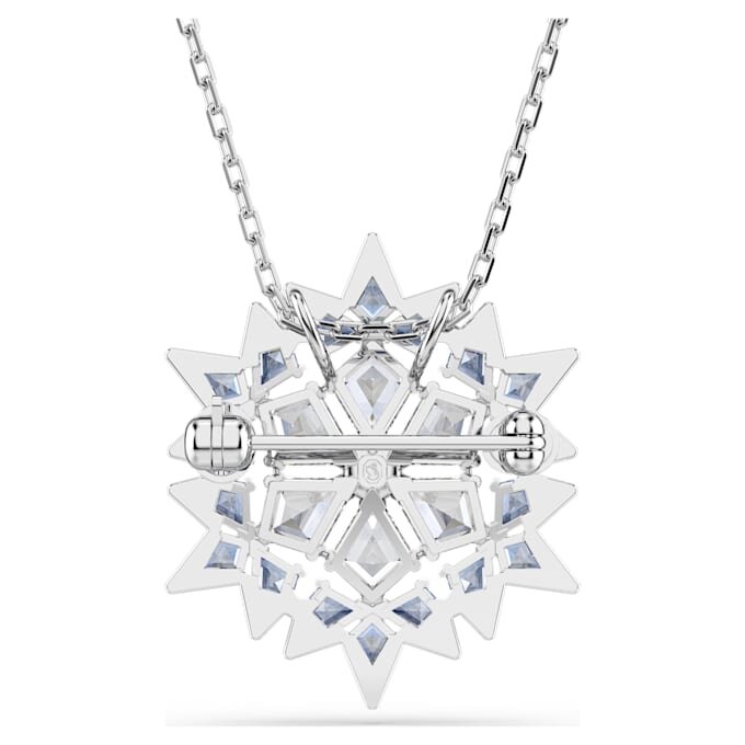 Magischer Anhänger und Brosche „Schneeflocke“, blau, rhodiniert Magischer Anhänger und Brosche „Schneeflocke“, blau, rhodiniert