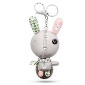 Mathilde Taschenanhänger „Hase“, grau, Edelstahl