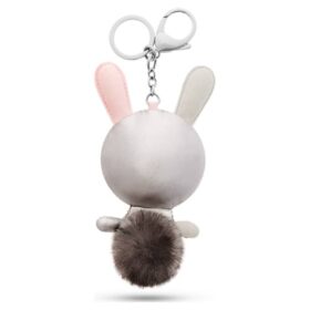 Mathilde Taschenanhänger „Hase“, grau, Edelstahl