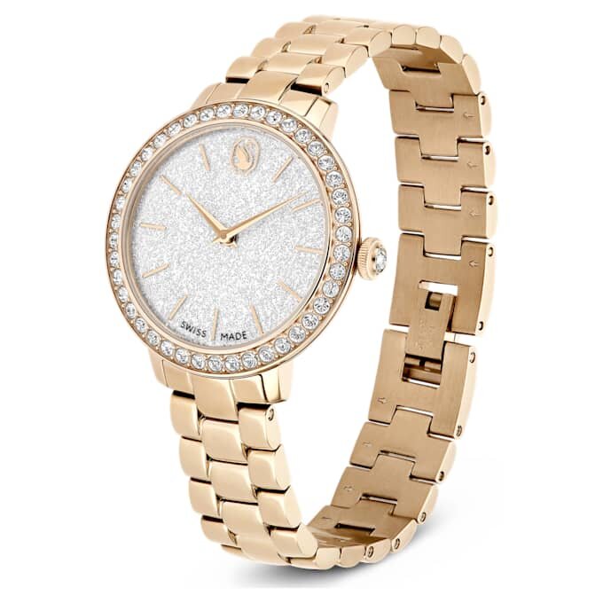 Matrix 3-Link-Uhr, Swiss Made, Metallarmband, goldfarben, champagnerfarbene PVD-Beschichtung Matrix 3-Link-Uhr, Swiss Made, Metallarmband, goldfarben, champagnerfarbene PVD-Beschichtung
