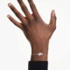 Matrix-Armband im Baguette-Schliff, Knoten, Weiß, rhodiniert Matrix-Armband im Baguette-Schliff, Knoten, Weiß, rhodiniert