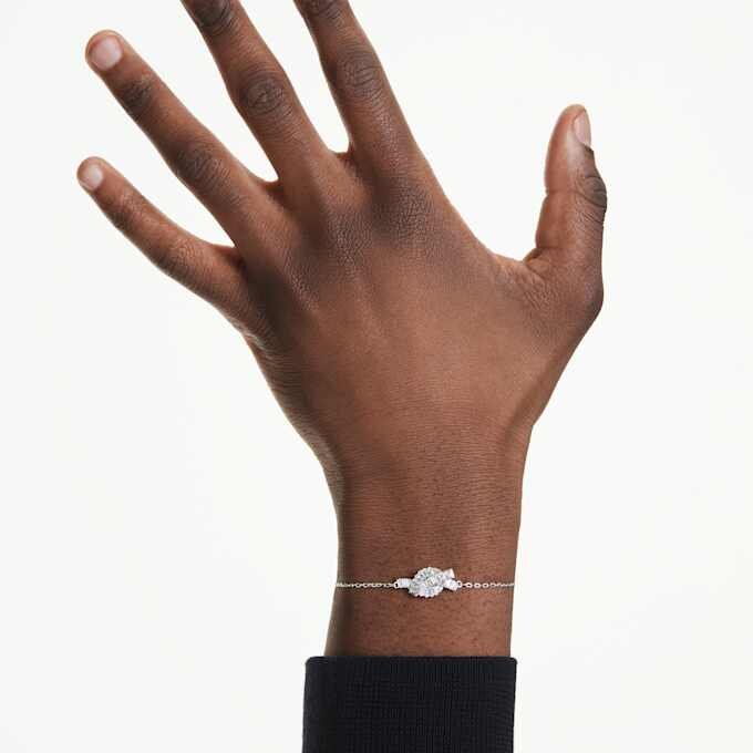 Matrix-Armband im Baguette-Schliff, Knoten, Weiß, rhodiniert Matrix-Armband im Baguette-Schliff, Knoten, Weiß, rhodiniert
