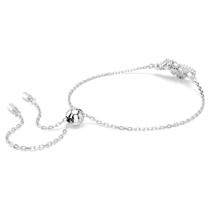 Matrix-Armband im Baguette-Schliff, Knoten, Weiß, rhodiniert Matrix-Armband im Baguette-Schliff, Knoten, Weiß, rhodiniert