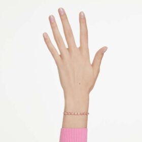 Matrix-Armband im Birnenschliff, rosa, vergoldet